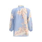 Zimmermann Light Blue Ramie Blouse